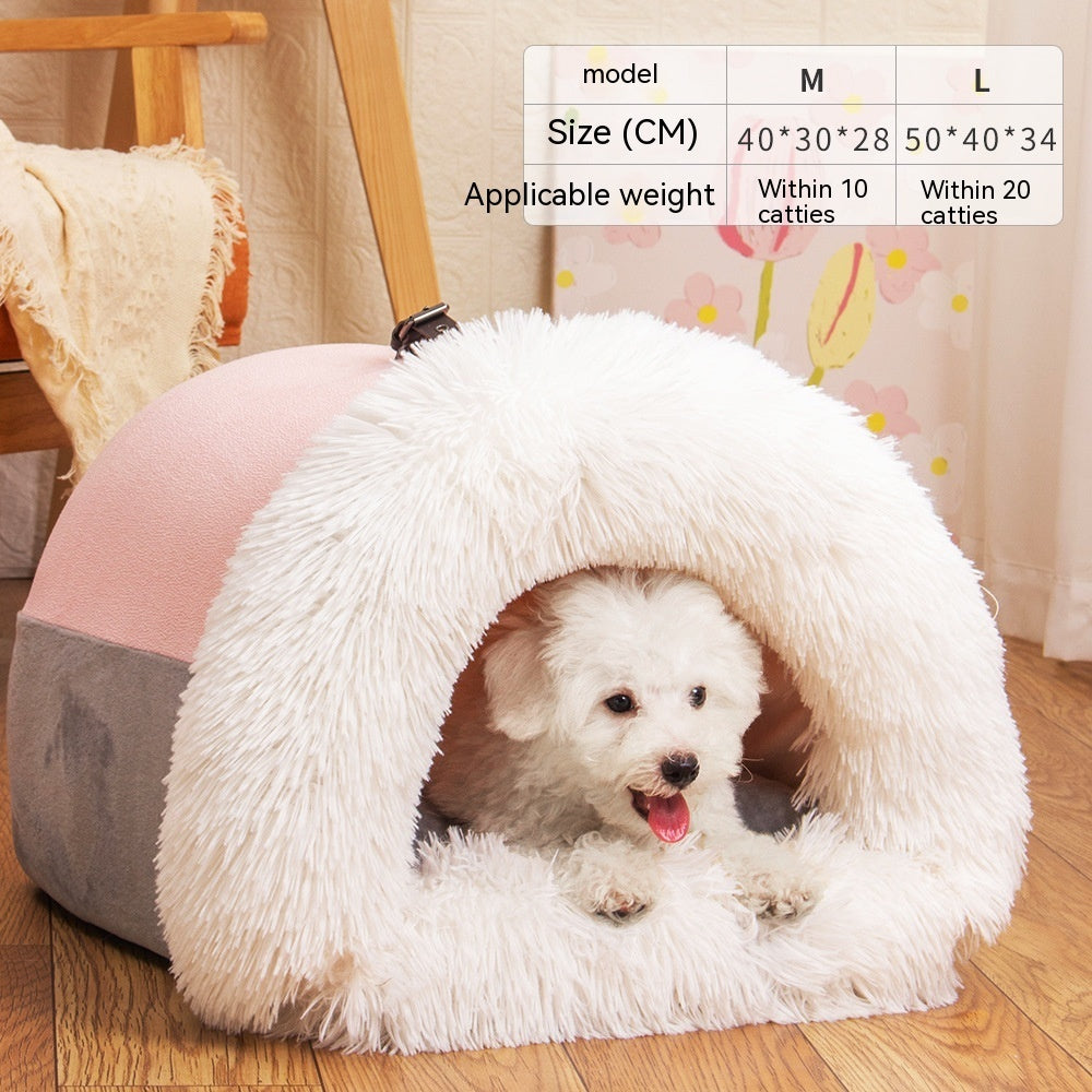 cooling pet New Splice Portable Pet Nest Portable Autumn And Winter Warm Dog Nest Moisture-proof Long Fur Cat Nest Cross Border Pet Nest